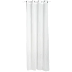 Voilage à oeillets blanc surpiqûres géométriques