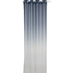 Voilage à oeillets Cyclade design tie and die blanc bleu