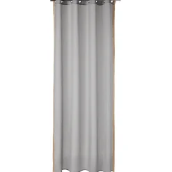 Voilage à oeillets Dolly uni avec bord en jute 140x240 cm