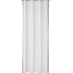 Voilage à oeillets Dolly uni avec bord en jute 140x240 cm