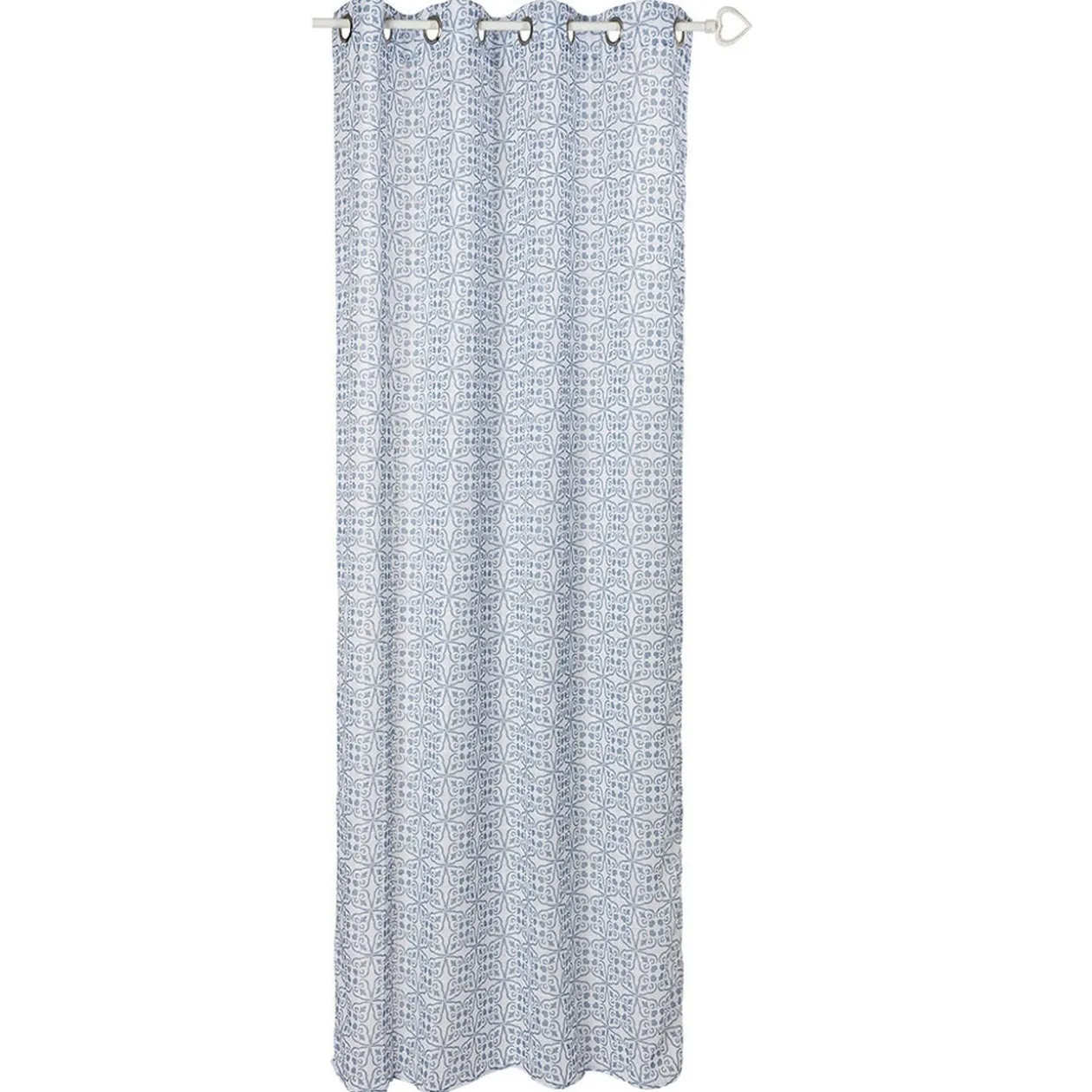 Voilage à oeillets effet lin modèle Serenity bleu