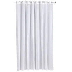 Voilage à oeillets effet lin blanc baie vitrée