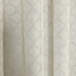 Voilage à oeillets imprimé feuilles taupe 140x240cm