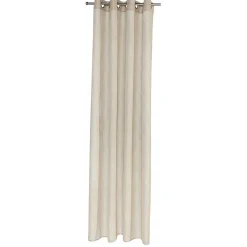 Voilage à oeillets imprimé géométrique taupe 140x240cm