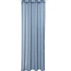 Voilage à oeillets inox uni modèle dolly bleu orage