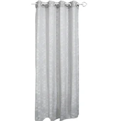 Voilage à oeillets jacquard losange gris