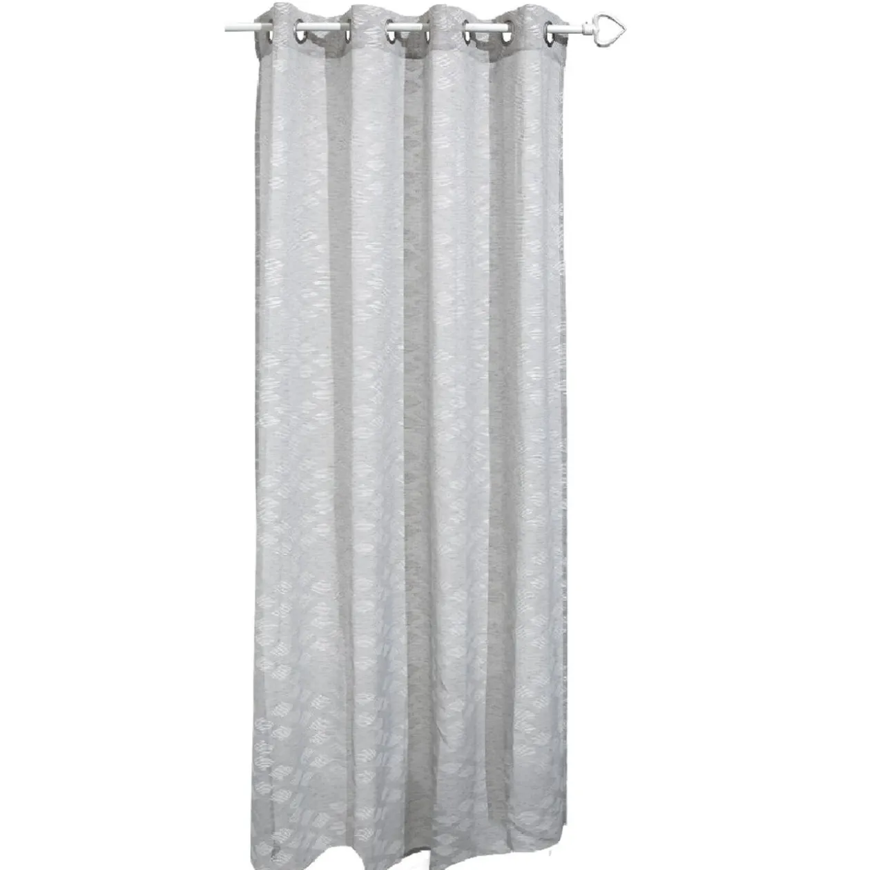 Voilage à oeillets jacquard losange gris