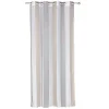 Voilage à oeillets jacquard blanc bande verticales gris et taupe