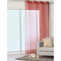 Voilage à oeillets lie de vin