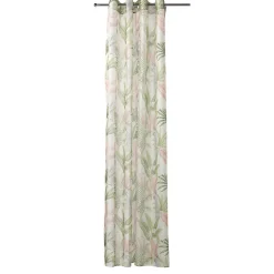 Voilage à oeillets motif feuillage 140x240 cm