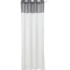 Voilage à oeillets noirs motif géométrique gris Urban