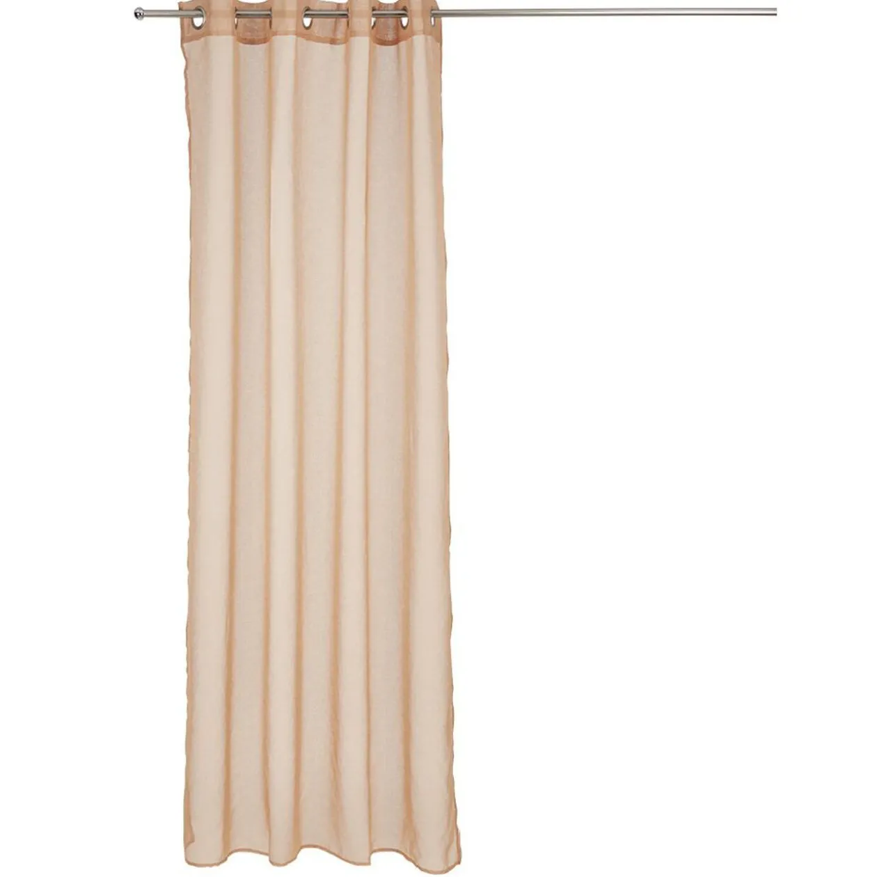 Voilage à oeillets orange uni 100% polyester 140x240cm