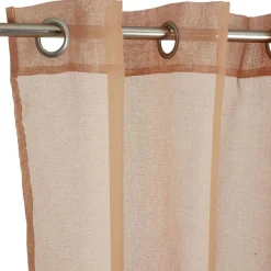 Voilage à oeillets orange uni 100% polyester 140x240cm