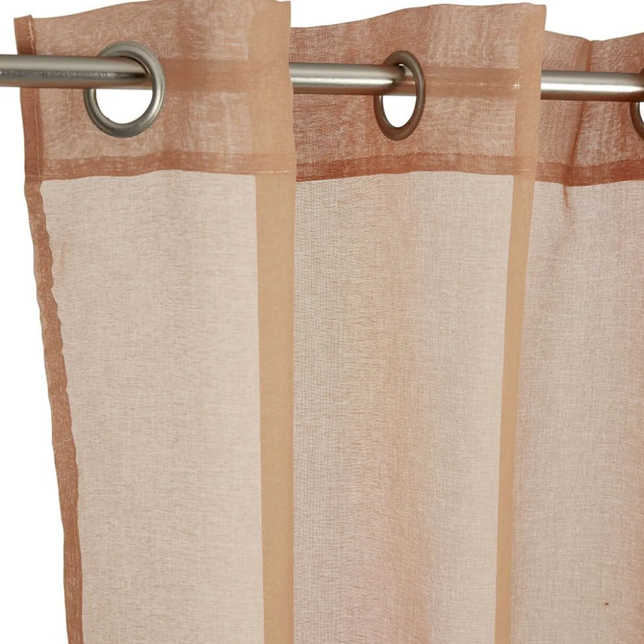 Voilage à oeillets orange uni 100% polyester 140x240cm