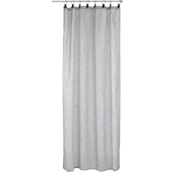 Voilage à oeillets rond type industriel effet lin gris noir blanc 140x240cm