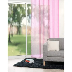 Voilage à oeillets rose imprimé arabesque 140x240 cm