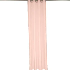 Voilage à oeillets rose uni 100% polyester 140x240cm