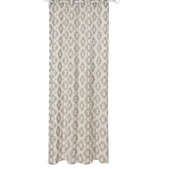 Voilage à oeillets sable motif losange Sensity vieux rose