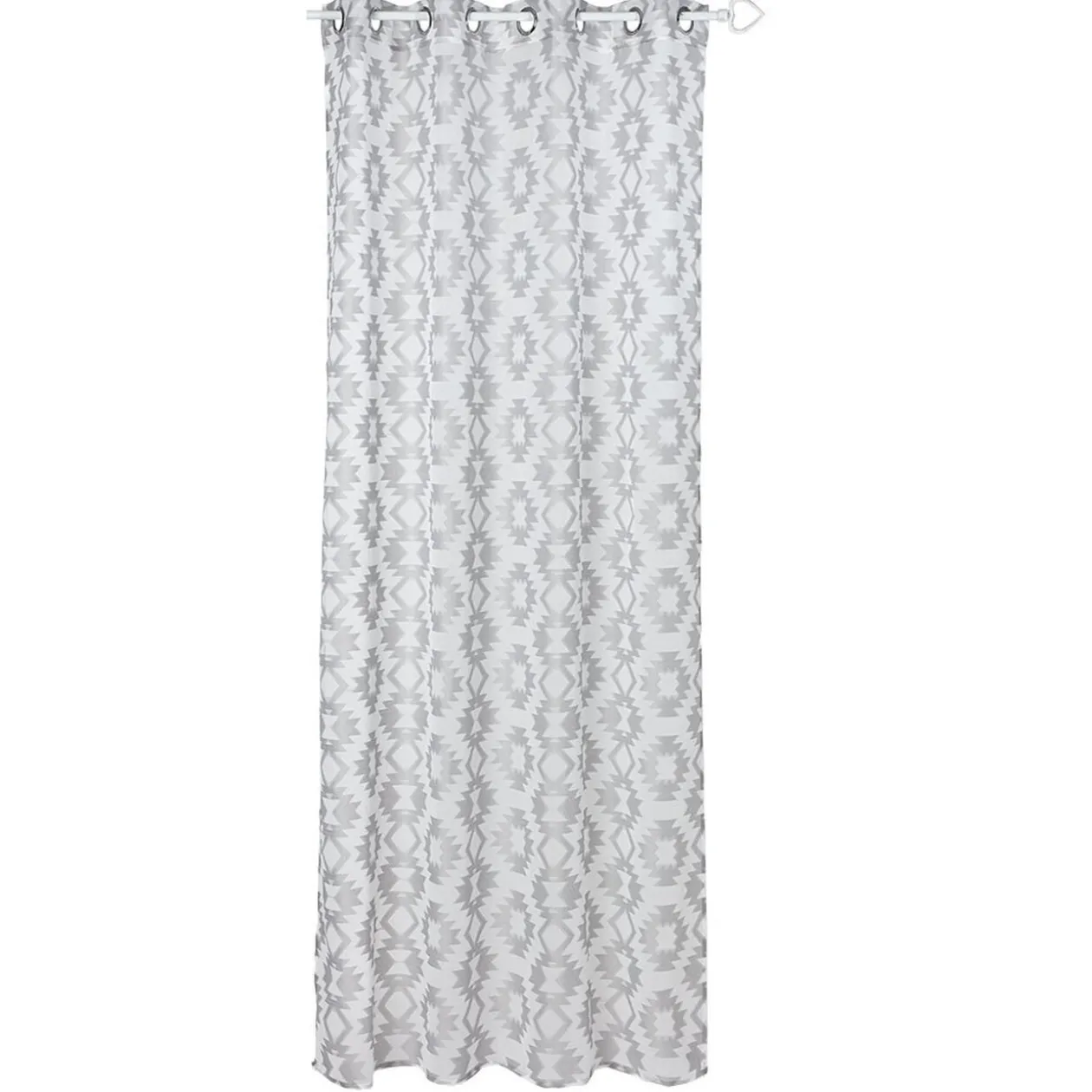 Voilage à oeillets sable motif losange Sensity gris