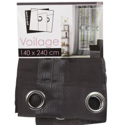 Voilage à oeillets Salina gris anthracite
