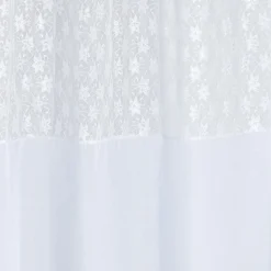 Voilage à oeillets Serenity haut dentelle blanc