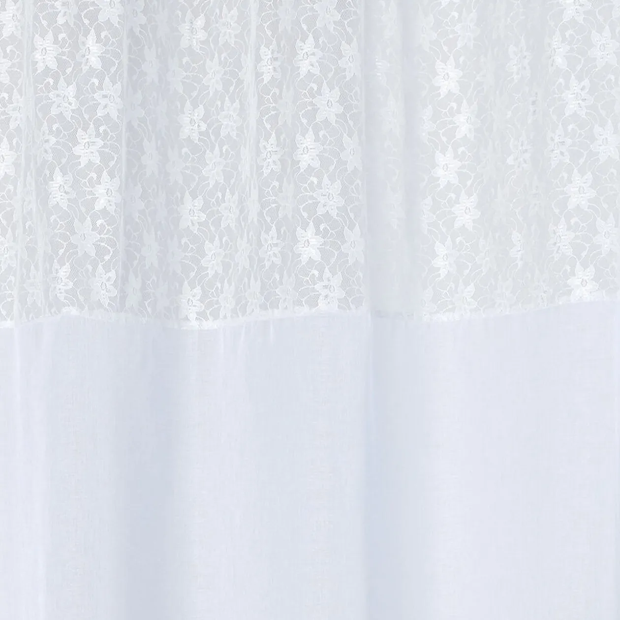 Voilage à oeillets Serenity haut dentelle blanc