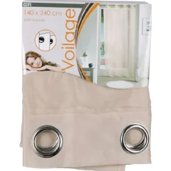 Voilage à oeillets uni beige
