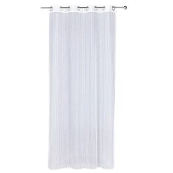 Voilage à oeillets uni blanc fil brillant