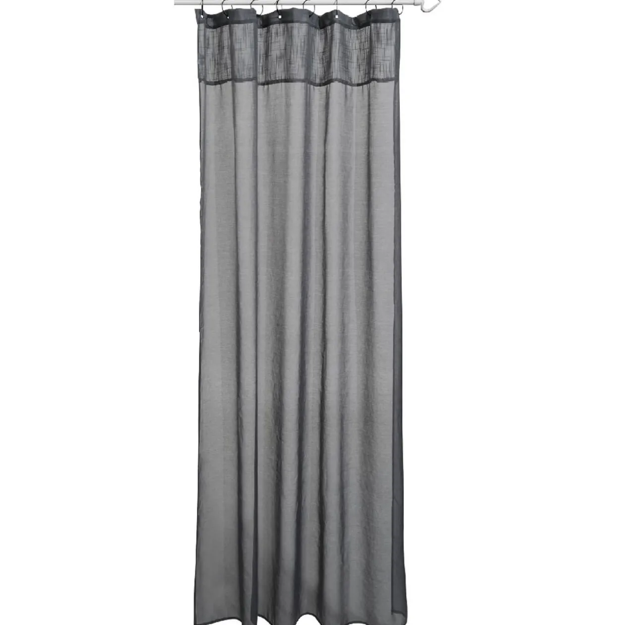 Voilage à oeillets uni bleu avec suspension anneaux