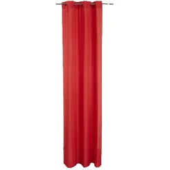 Voilage à oeillets uni rouge