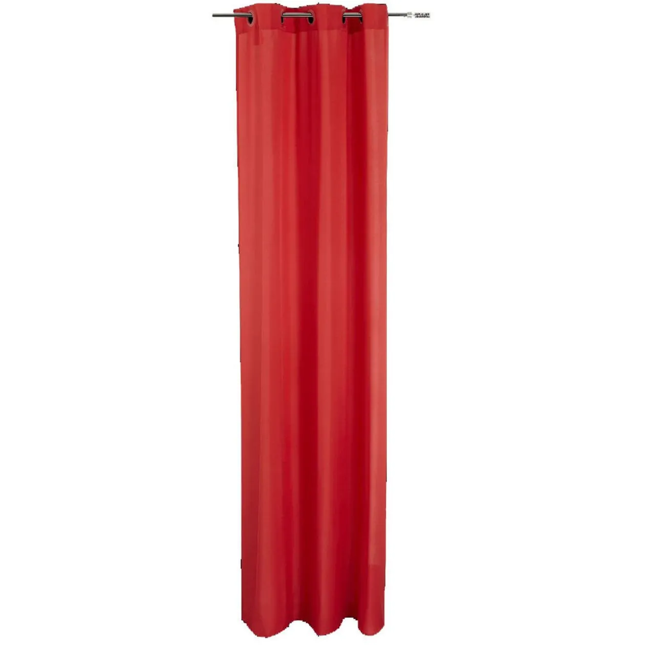 Voilage à oeillets uni rouge
