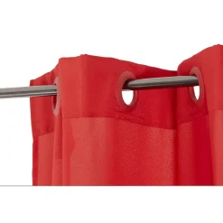 Voilage à oeillets uni rouge