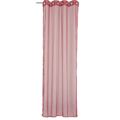 Voilage à oeillets uni rouge