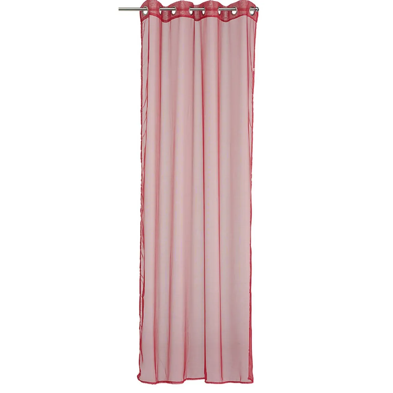 Voilage à oeillets uni rouge