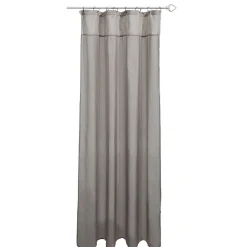 Voilage à oeillets uni taupe avec suspension anneaux