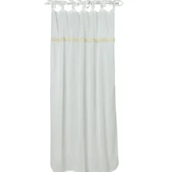 Voilage à passants Pomy Fantaisie tissé blanc avec franges