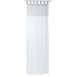 Voilage à pattes bicolore blanc et gris