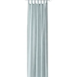 Voilage à pattes effet coton lavé bleu