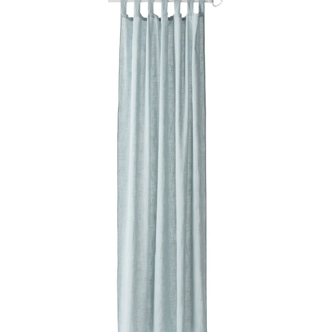 Voilage à pattes effet coton lavé bleu