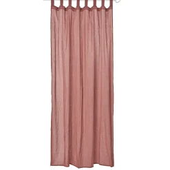 Voilage à pattes uni polycoton violet figue