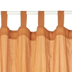 Voilage à pattes uni polycoton orange caramel