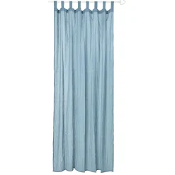 Voilage à pattes uni polycoton bleu orage