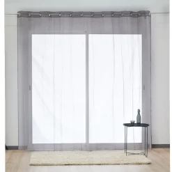 Voilage baie vitrée Mélodie gris