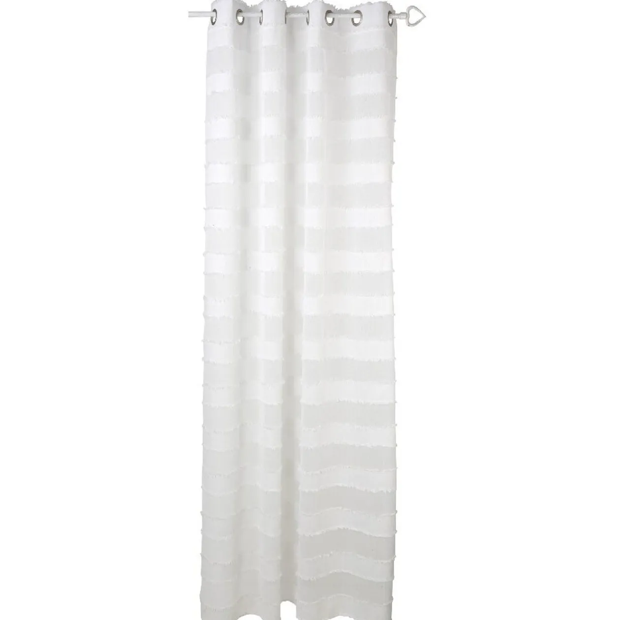 Voilage blanc à oeillets fils coupés