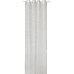 Voilage blanc formes géométriques jaunes