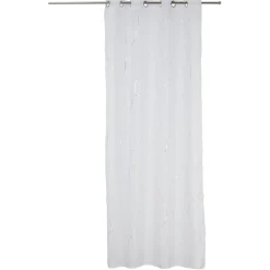 Voilage blanc imprimé brillant 140x240 cm