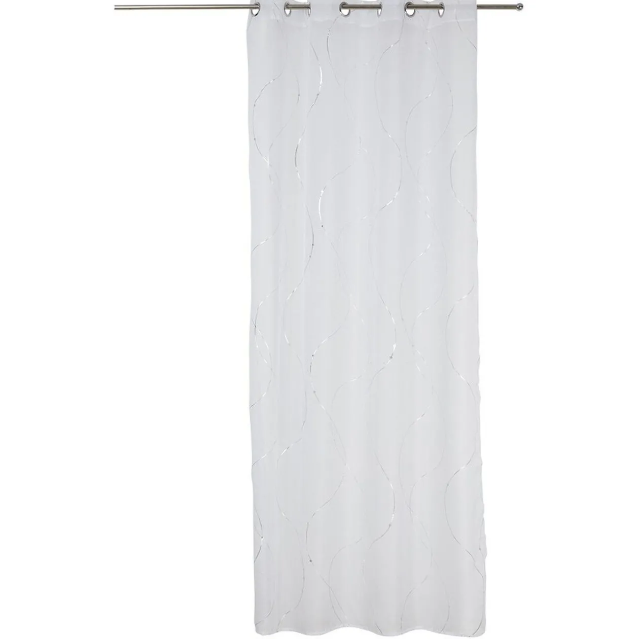 Voilage blanc imprimé brillant 140x240 cm