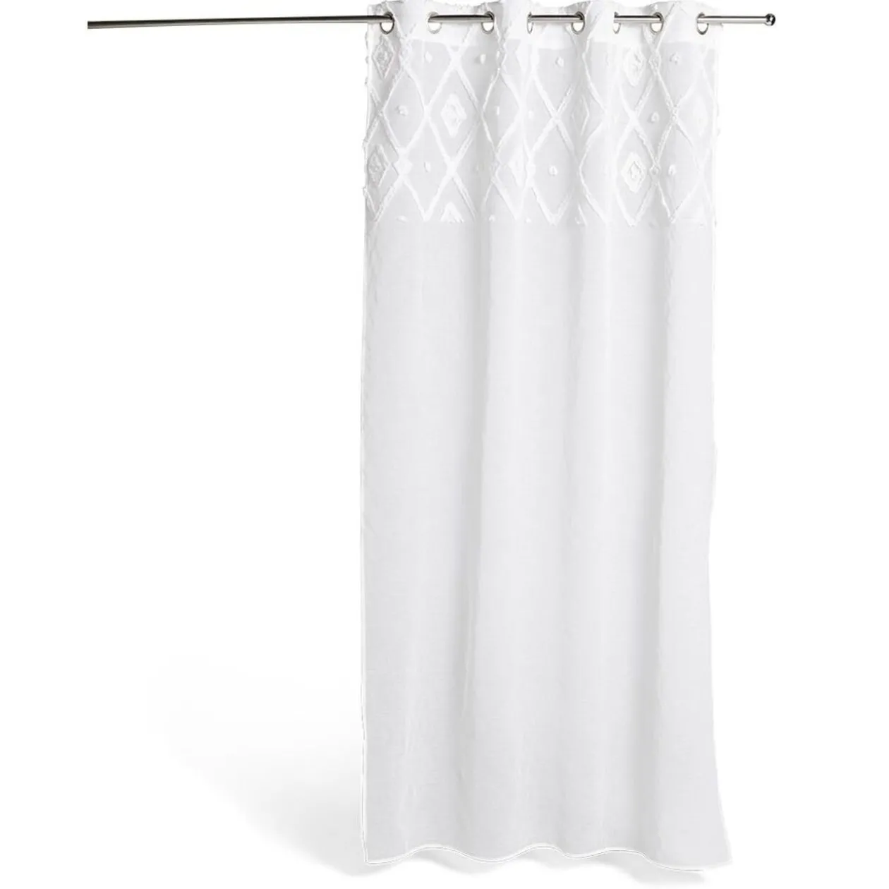 Voilage en polyester tufté blanc 140x240cm