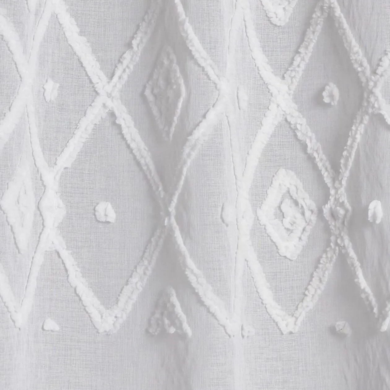 Voilage en polyester tufté blanc 140x240cm