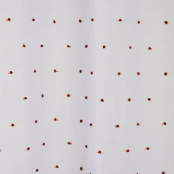 Voilage polyester à pompon 140x240cm blanc et orange